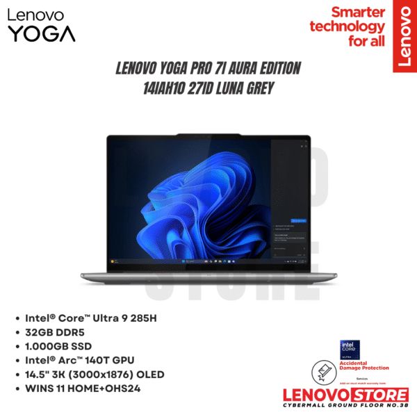 LENOVO Yoga Pro 7i Aura Edition 14IAH10 27ID Luna Grey